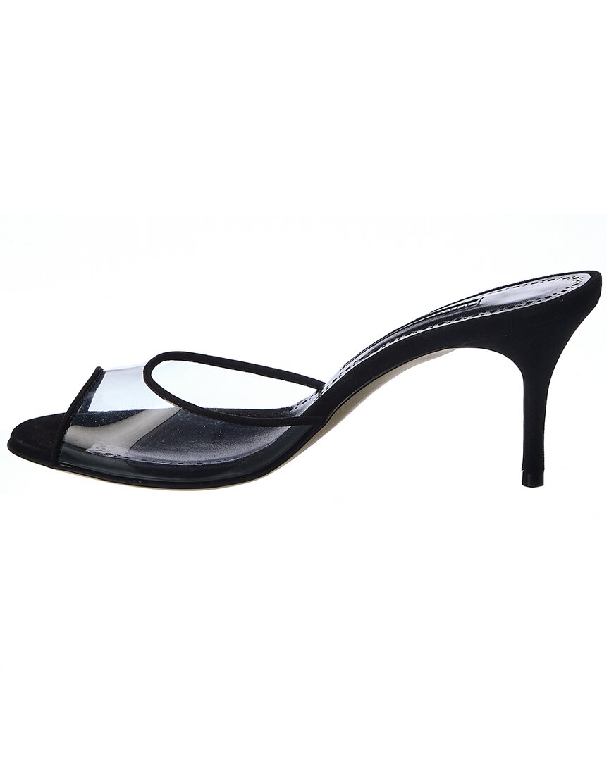 Manolo Blahnik Jadifa 70 Vinyl & Suede Sandal