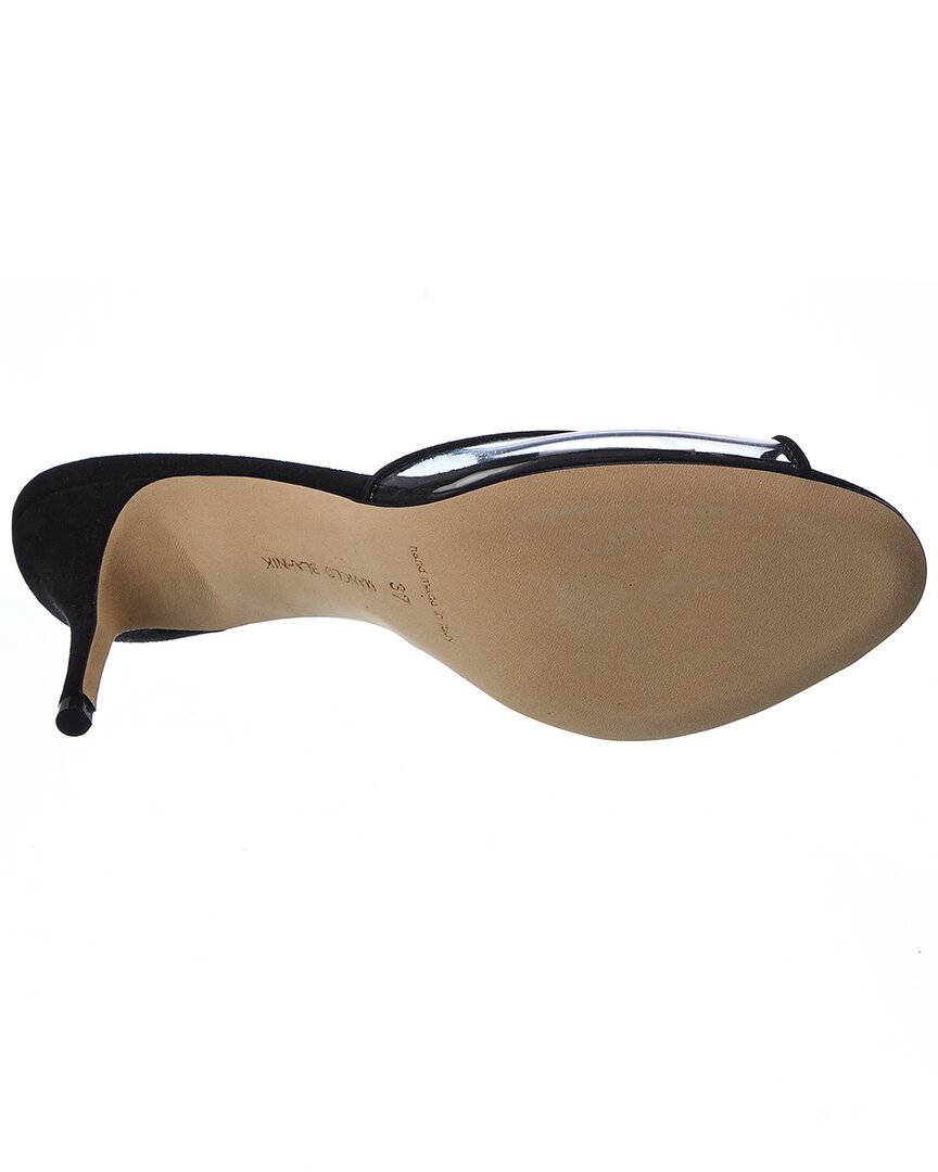 Manolo Blahnik Jadifa 70 Vinyl & Suede Sandal