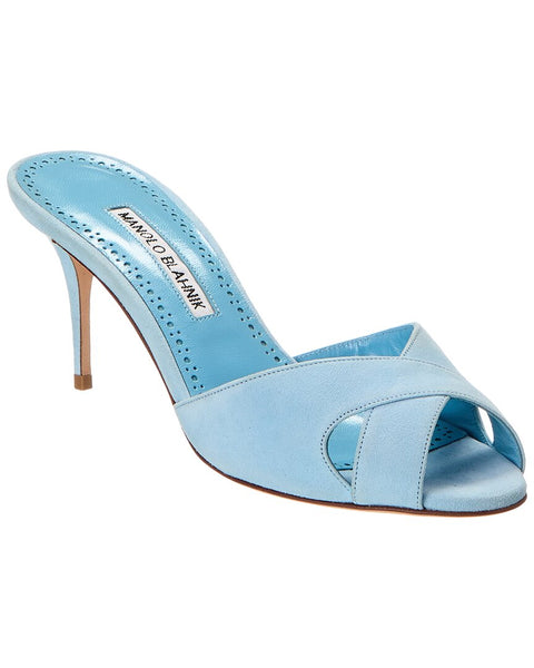 Manolo Blahnik Mumbimu 70 Suede Mule – Bluefly