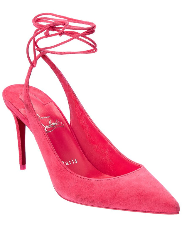 Christian Louboutin Lace-Up Kate 85 Suede Pump