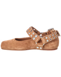 Alaïa Biker Suede Ballet Flat