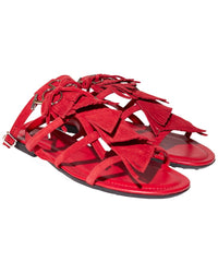 Tod’S Fringed Strap Suede Flat