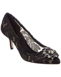 Dolce & Gabbana Bellucci 60 Embellished Taormina Lace Pump 37.5 Black
