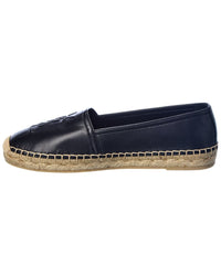 Saint Laurent Debossed Logo Leather Espadrille
