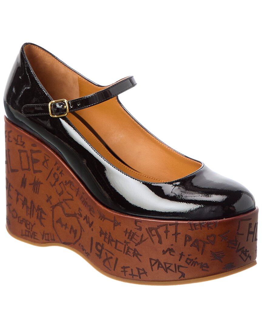 Chloé Maxime Leather Wedge Pump