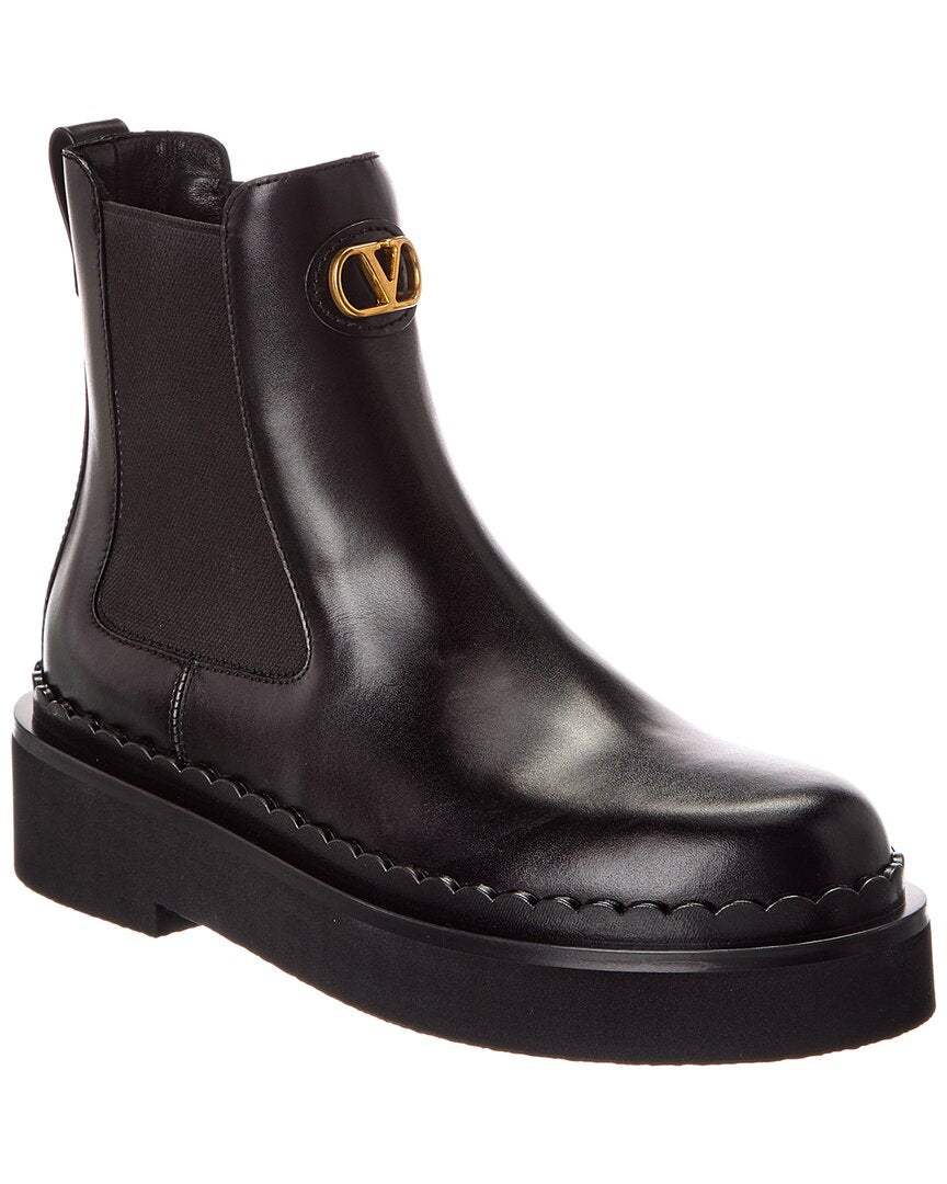 Dnu Pack Valentino Vlogo Signature Leather Platform Boot