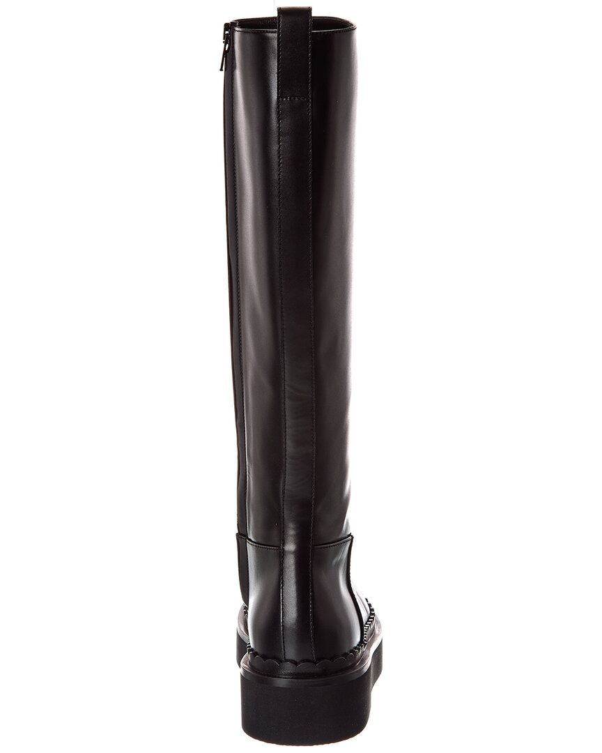 Valentino Vlogo Signature 45 Leather Platform Knee-High Boot