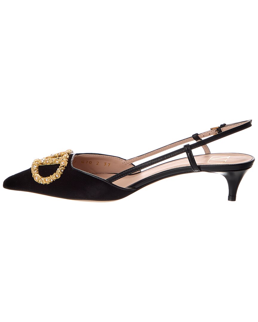Valentino Vlogo 40 Velvet Slingback Pump