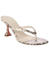 AMINA MUADDI Amina Muaddi Juliette Snake-Embossed Leather Thong Sandal
