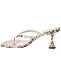 AMINA MUADDI Amina Muaddi Juliette Snake-Embossed Leather Thong Sandal
