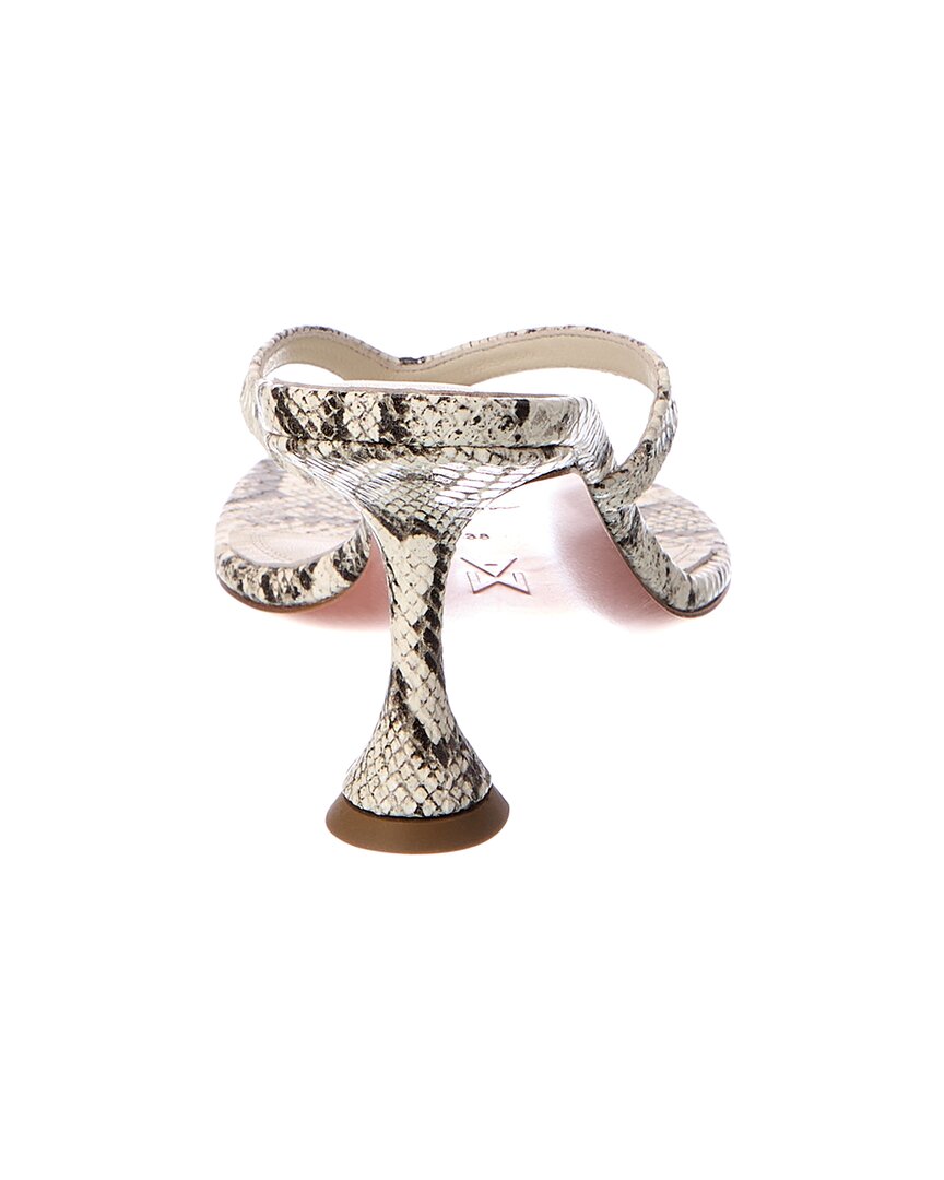 AMINA MUADDI Amina Muaddi Juliette Snake-Embossed Leather Thong Sandal
