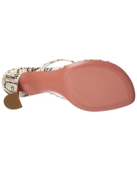 AMINA MUADDI Amina Muaddi Juliette Snake-Embossed Leather Thong Sandal