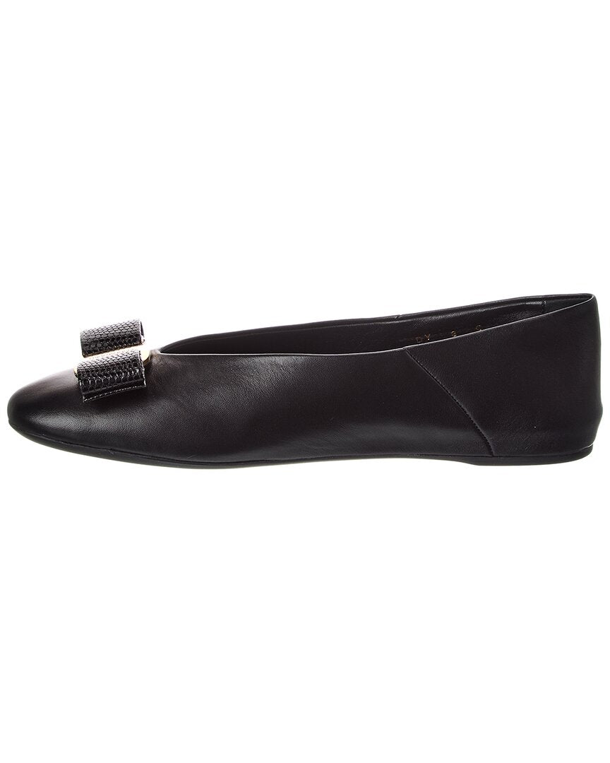 Ferragamo Vara Bow Leather Flat