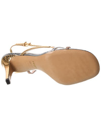 Fendi Ffold Snakeskin Sandal