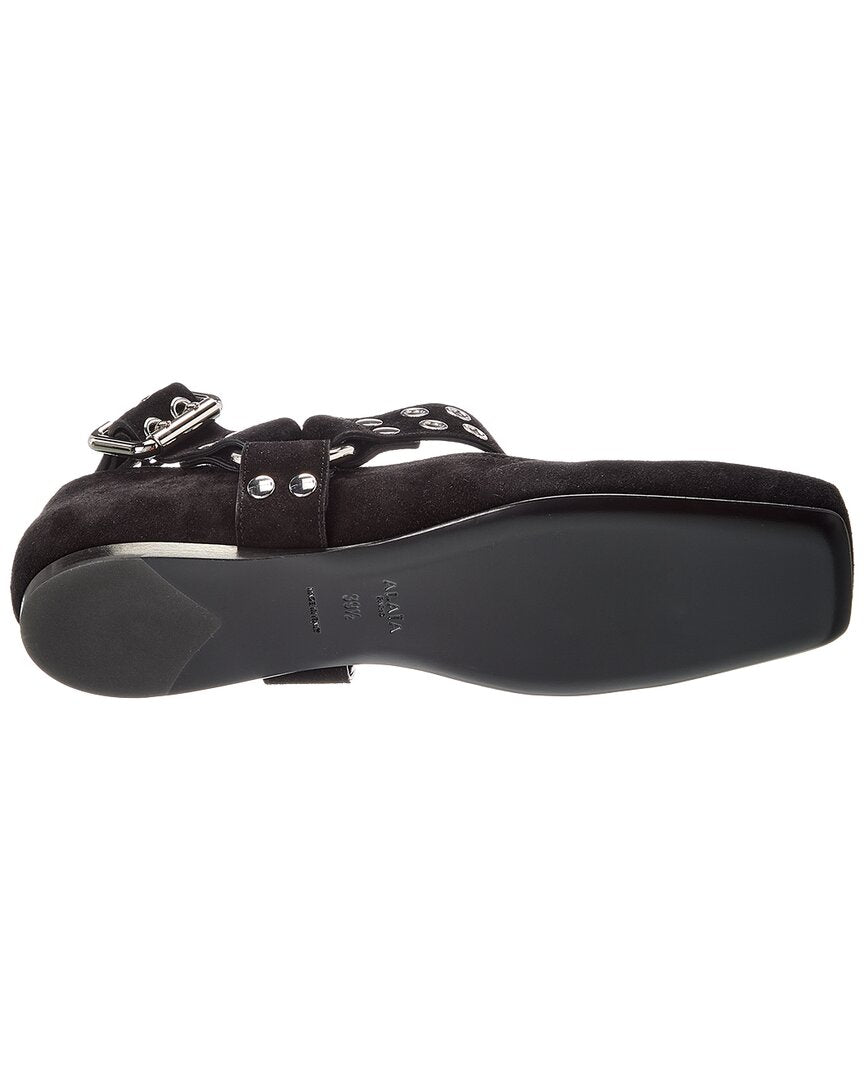 Alaïa Biker Suede Ballet Flat
