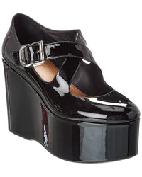 Alaïa Criss Cross Patent Wedge Pump