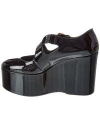 Alaïa Criss Cross Patent Wedge Pump