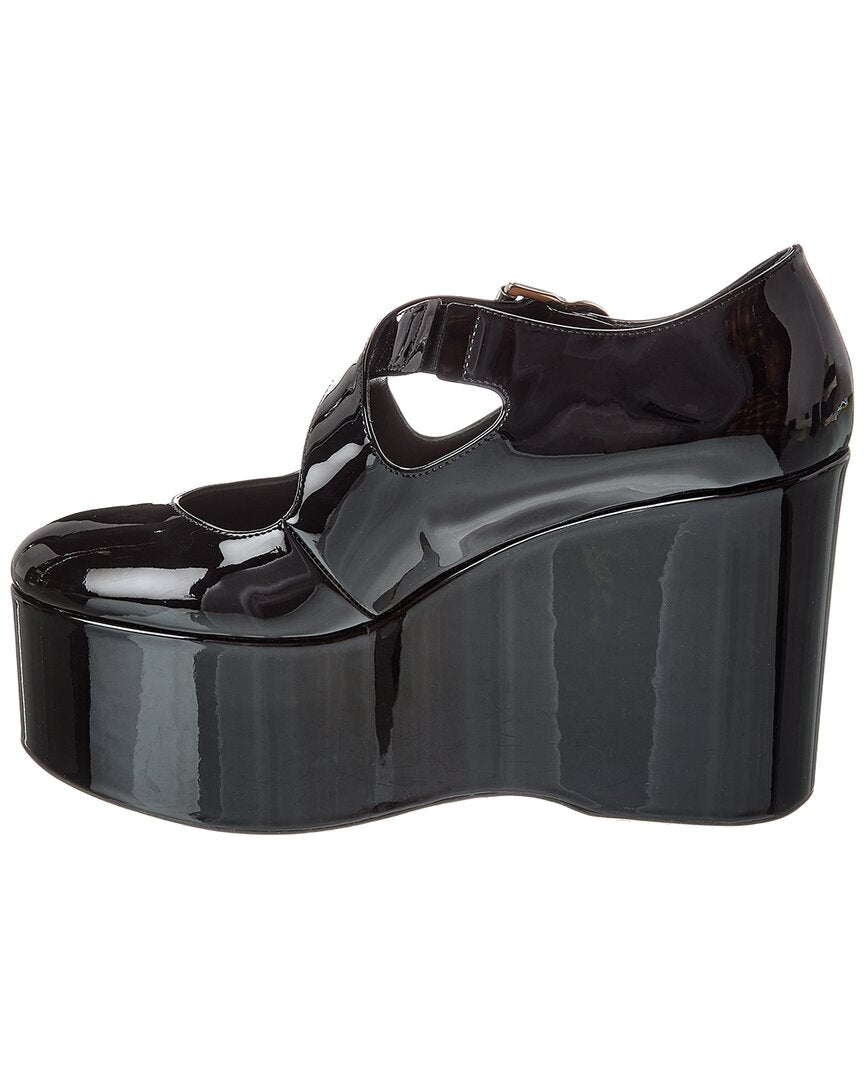 Alaïa Criss Cross Patent Wedge Pump
