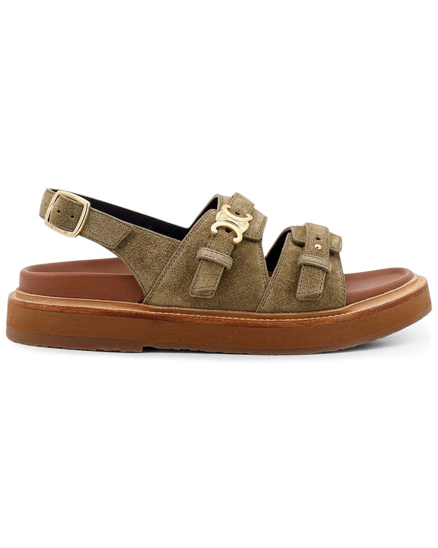 Celine Triomphe Suede Sandal