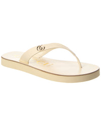 Gucci Gucci Double G Leather & Canvas Sandal