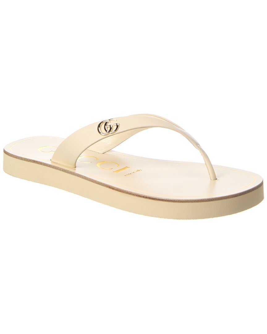 Gucci Gucci Double G Leather & Canvas Sandal