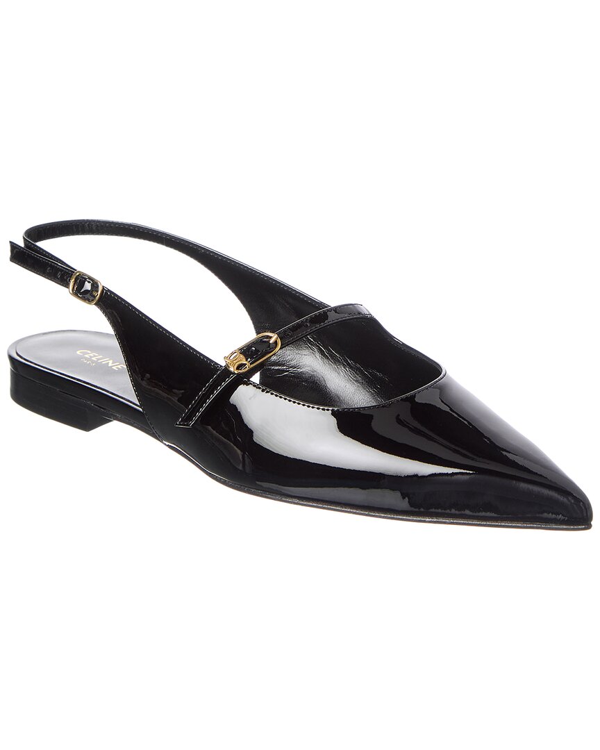 Celine Alma Triomphe Patent Slingback Flat