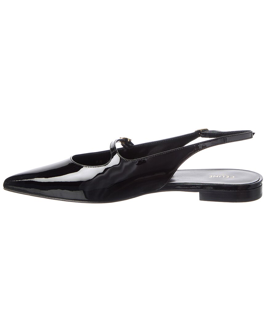 Celine Alma Triomphe Patent Slingback Flat