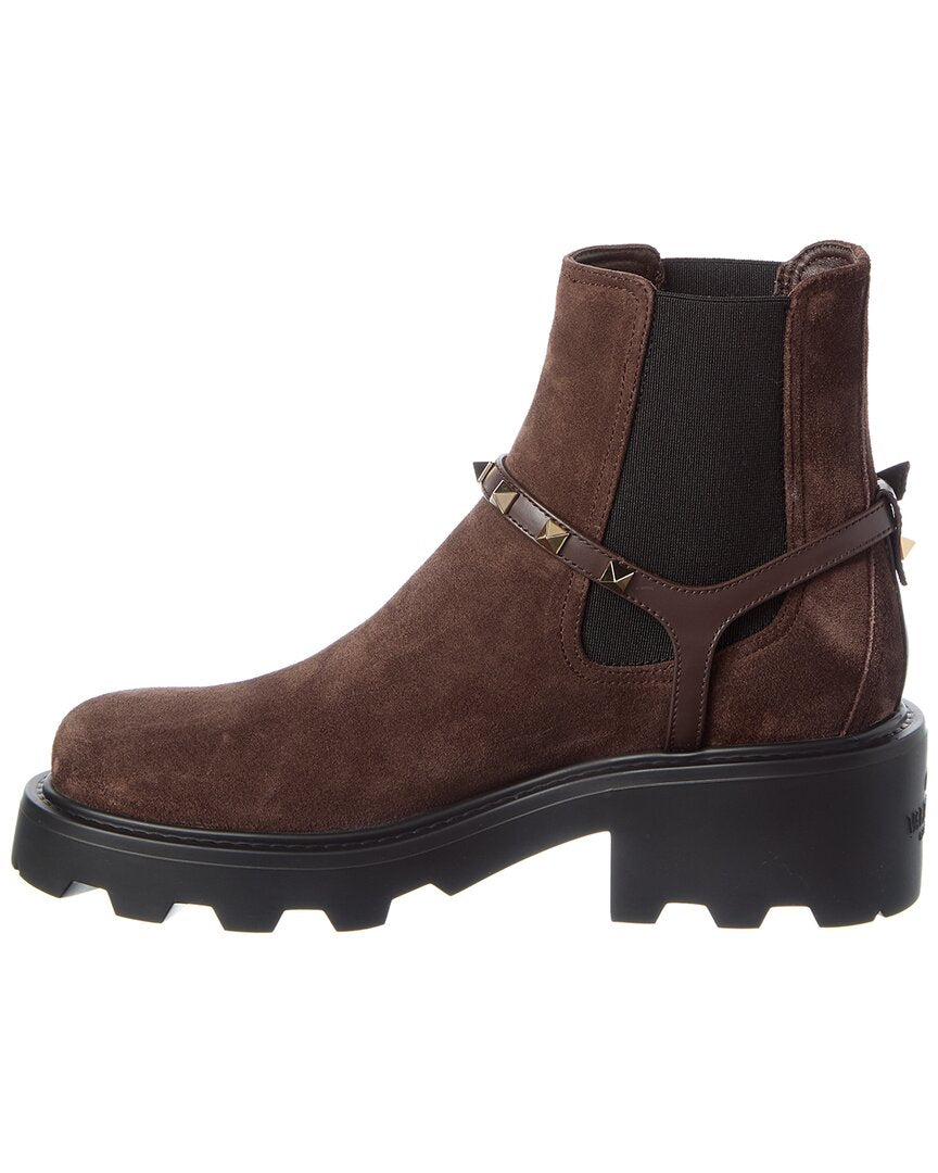 Valentino Rockstud Suede Boot