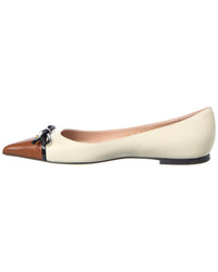 Valentino Vlogo Leather Ballerina Flat