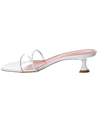 Amina Muaddi Andreea Vinyl & Leather Sandal