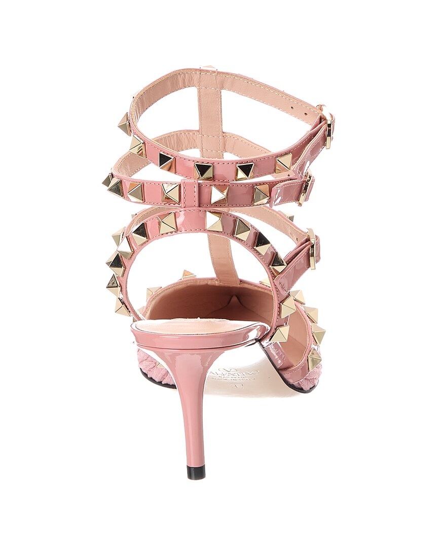 Valentino Rockstud 65 Caged Velvet & Patent Pump