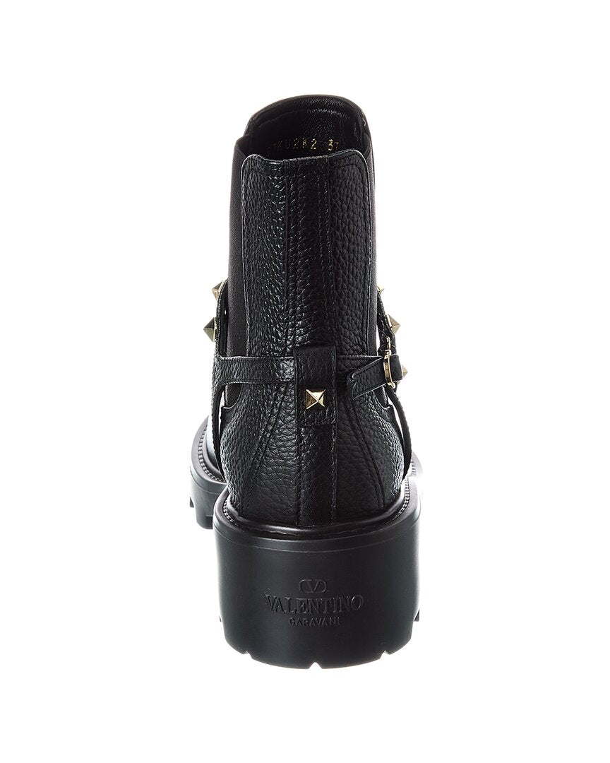 Valentino Rockstud Grainy Leather Boot