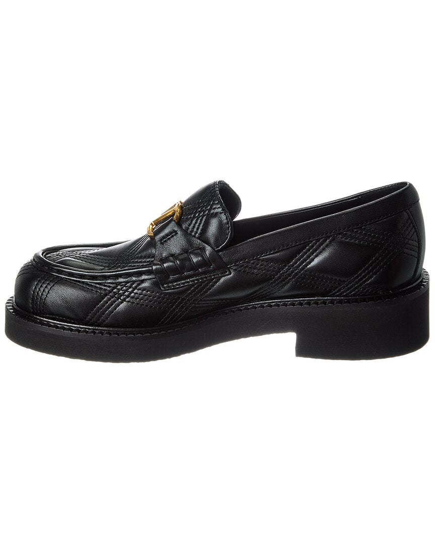 Valentino Vlogo Leather Loafer