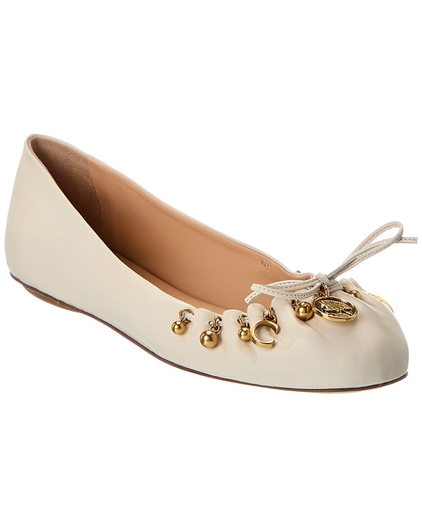 Chloe Charms Leather Ballerina Flat