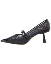 Jimmy Choo Aren 65 Heart Mesh & Leather Pump