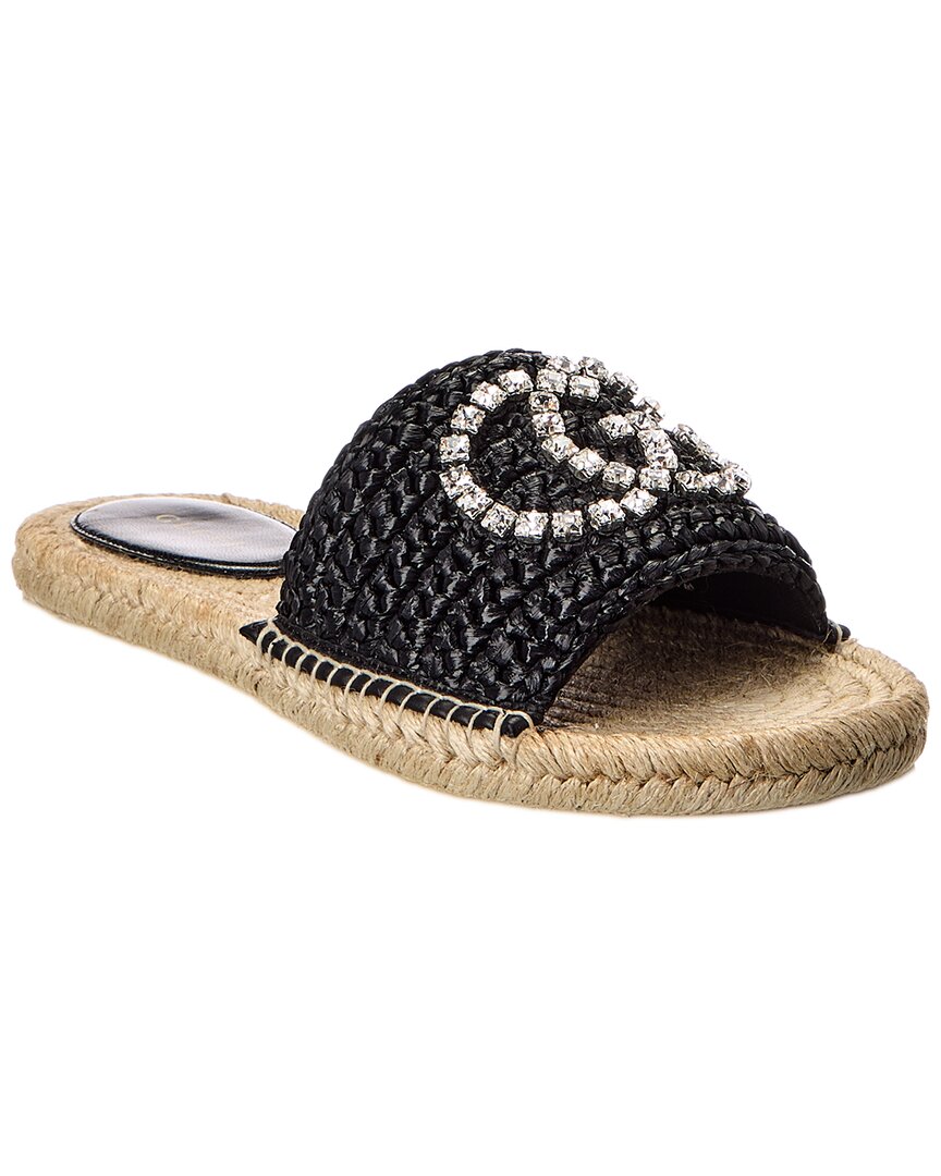 Gucci Gucci Interlocking G Raffia Espadrille