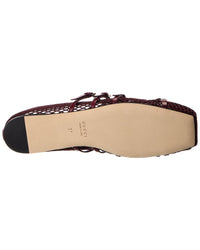 Gucci Horsebit Mesh & Leather Ballet Flat