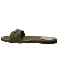 Gucci Horsebit Gg Canvas Sandal