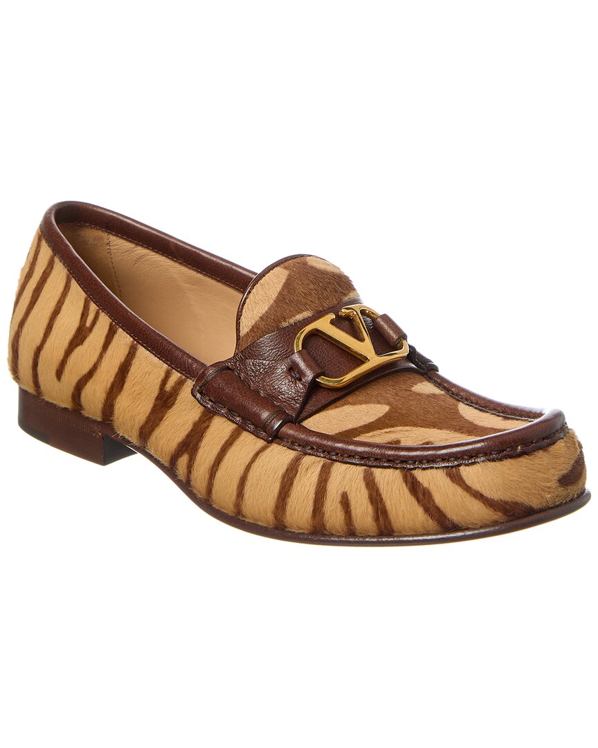 Valentino Vlogo Signature Haircalf & Leather Loafer