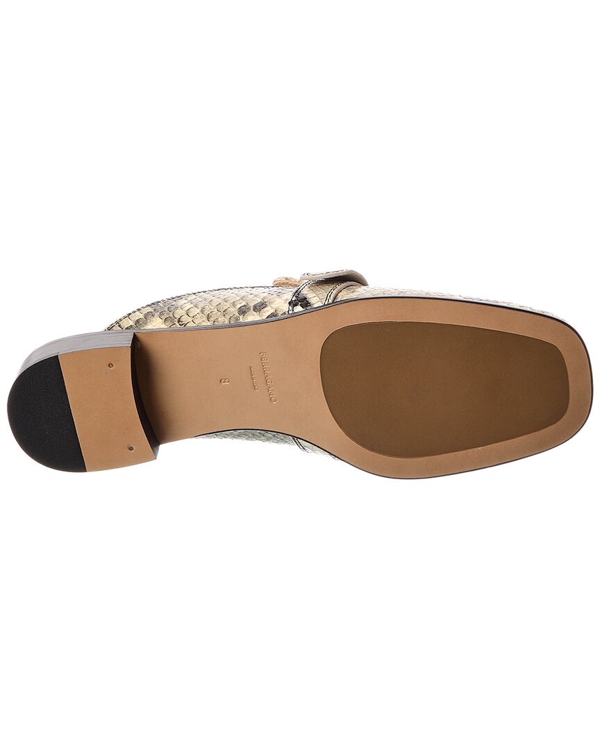 Ferragamo Mavira Snake-Embossed Leather Mule
