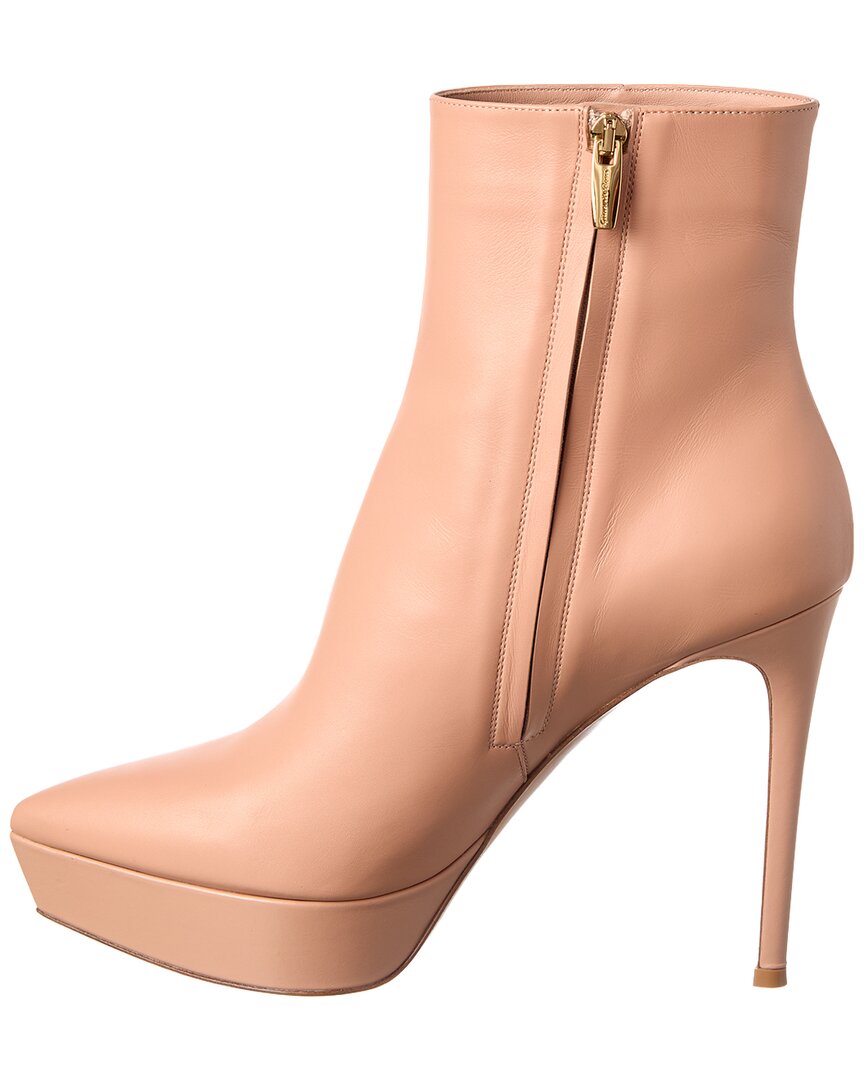 Gianvito Rossi Dasha 85 Leather Platform Bootie