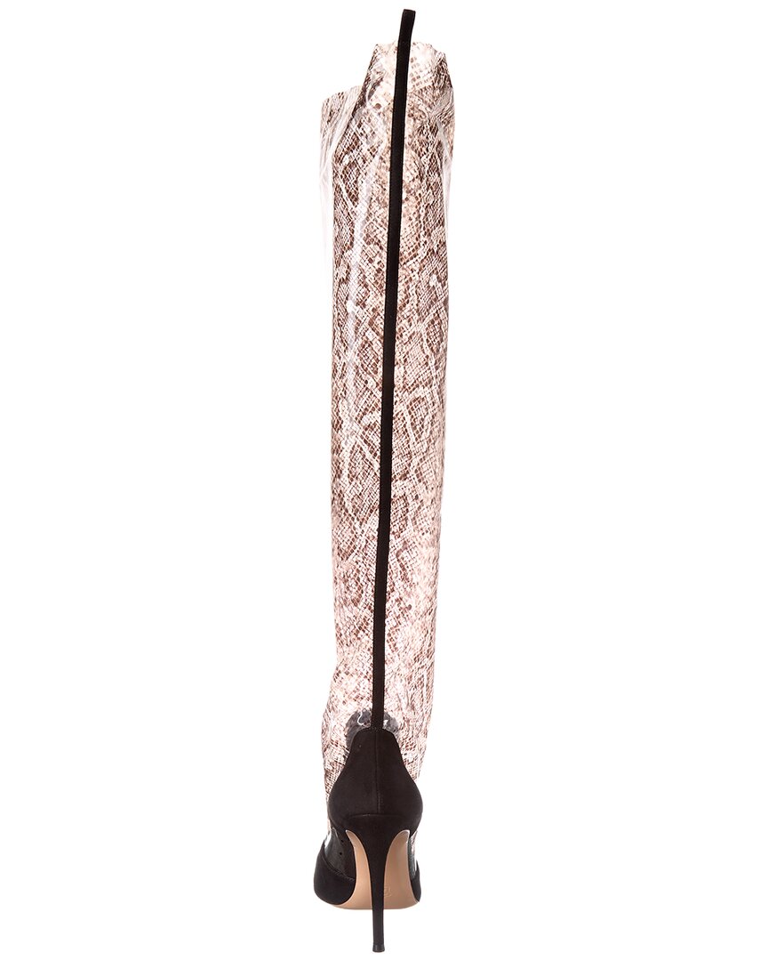 Gianvito Rossi Katharine 105 Vinyl & Suede Thigh-High Boot