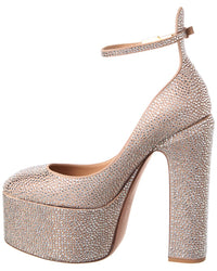 Valentino Tan-Go 155 Embellished Suede Platform Pump