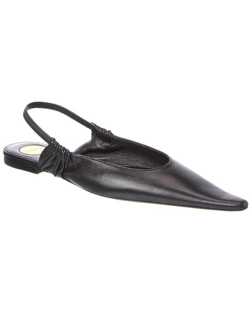 Saint Laurent Anne Marie Leather Slingback Ballerina Flat