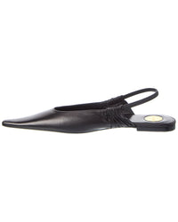 Saint Laurent Anne Marie Leather Slingback Ballerina Flat