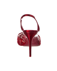 Christian Louboutin Kate Max O Sling 85 Lace & Leather Slingback Pump