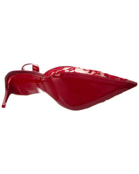 Christian Louboutin Kate Max O Sling 85 Lace & Leather Slingback Pump