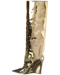 Jimmy Choo Jimmy Choo Blake 110 Leather Wedge Knee-High Boot