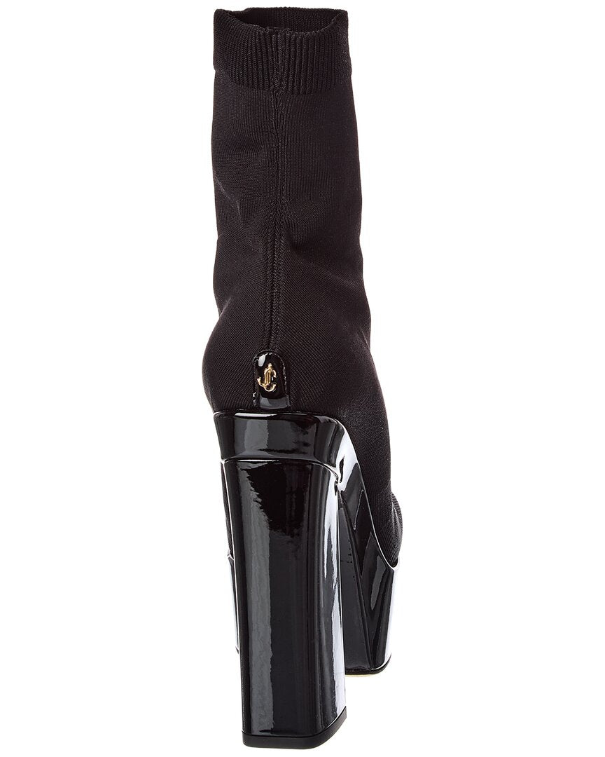 Jimmy Choo Jimmy Choo Giome 140 Knit & Patent Platform Over-The-Knee Boot