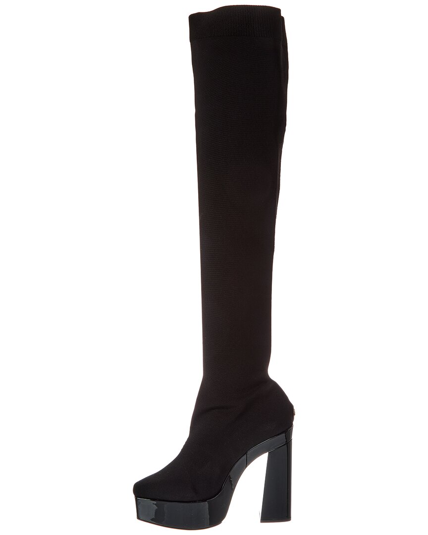 Jimmy Choo Giome 140 Knit & Patent Platform Over-The-Knee Boot